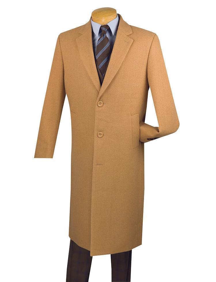 Men’s Full Length Topcoat in Camel - Upscale Men's Fashion