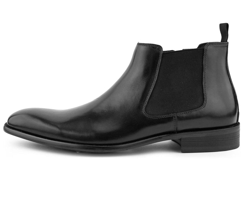 Men's Leather Chelsea Dress Boot color Black - Upscale Men's Fashion