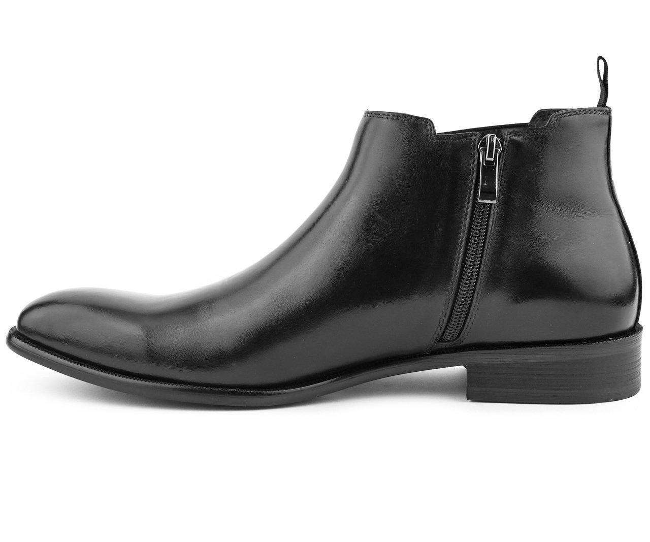 Men's Leather Chelsea Dress Boot color Black - Upscale Men's Fashion