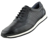 Men's Leather Sneakers Color Black
