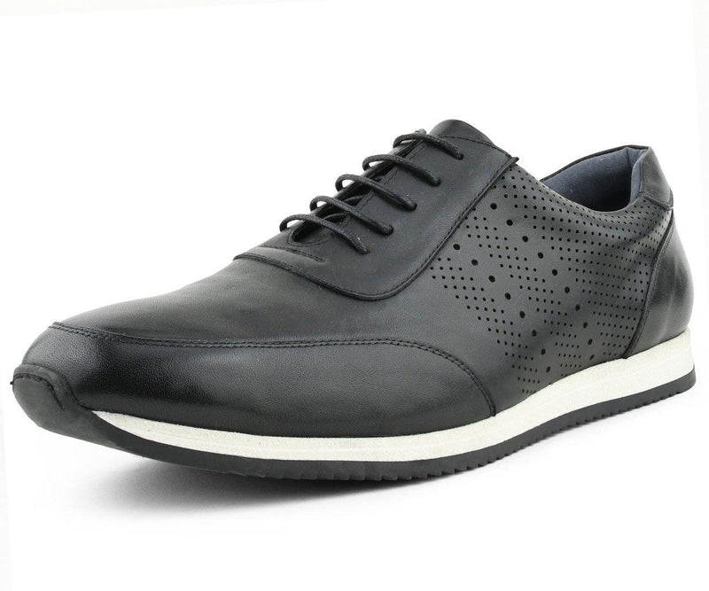 Men's Leather Sneakers Color Black