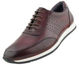 Men's Leather Sneakers Color Burgundy
