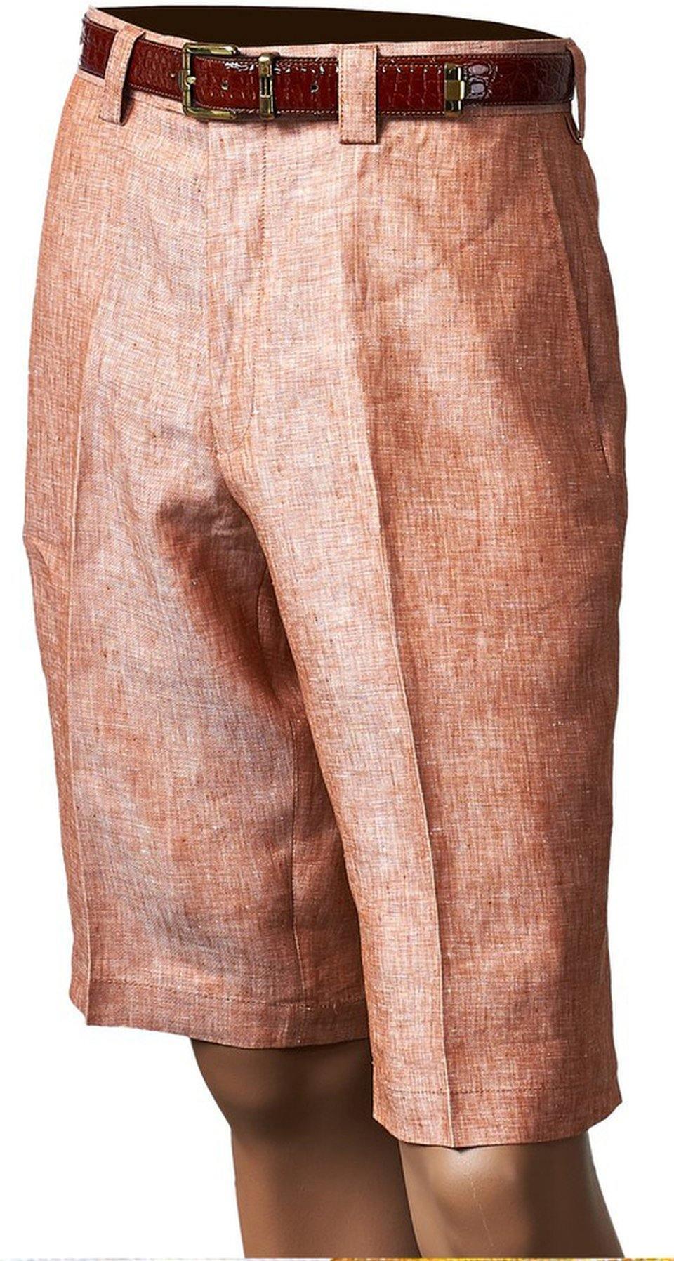 MEN'S LINEN FLAT FRONT SHORTS BY INSERCH - 8 COLORS - Upscale Men's Fashion