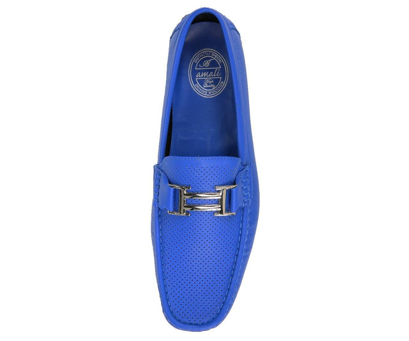 Men's Royal Perforated Smooth Driving Moccasin/Loafers Shoes - Upscale Men's Fashion