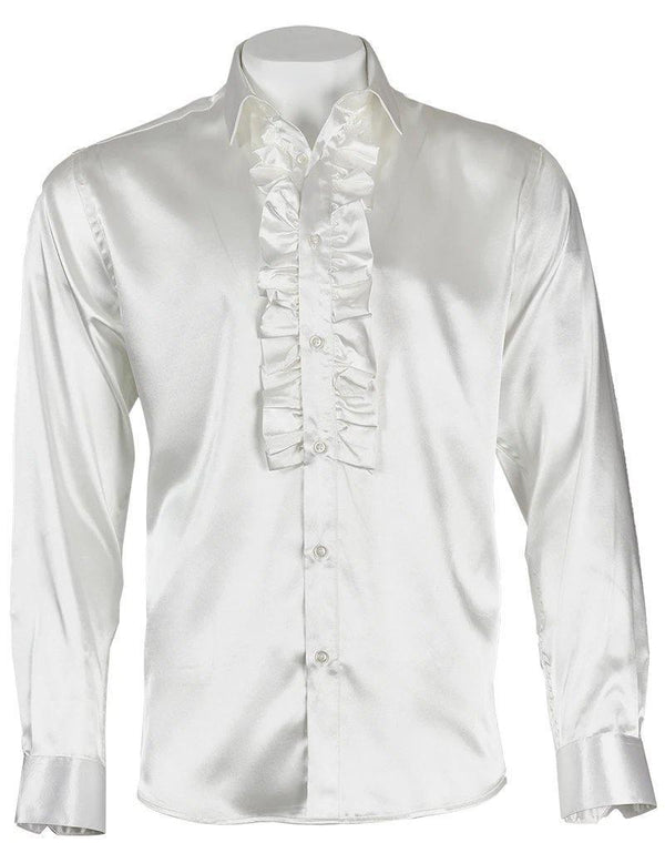 Men's Ruffle Shirt color white - Upscale Men's Fashion
