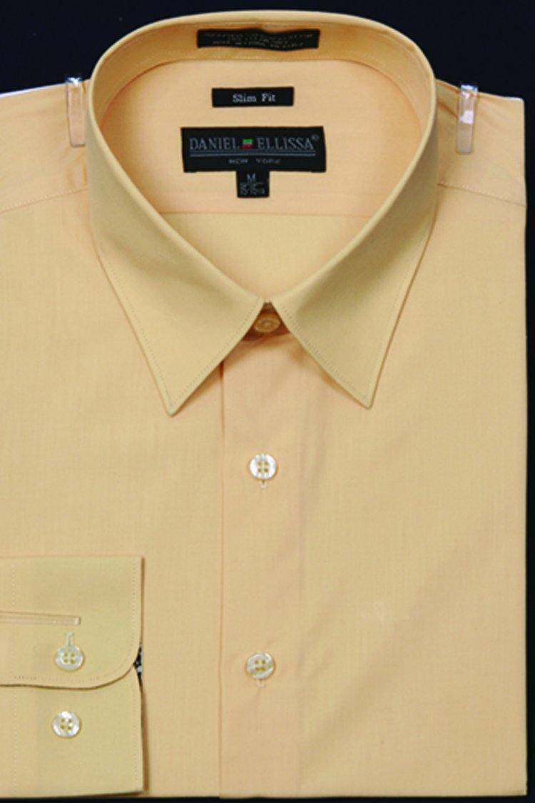 Men's Slim Fit Dress Shirt Color Corn - Upscale Men's Fashion