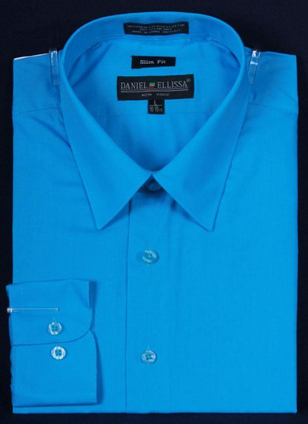 Men's Slim Fit Dress Shirt Color Turquoise - Upscale Men's Fashion