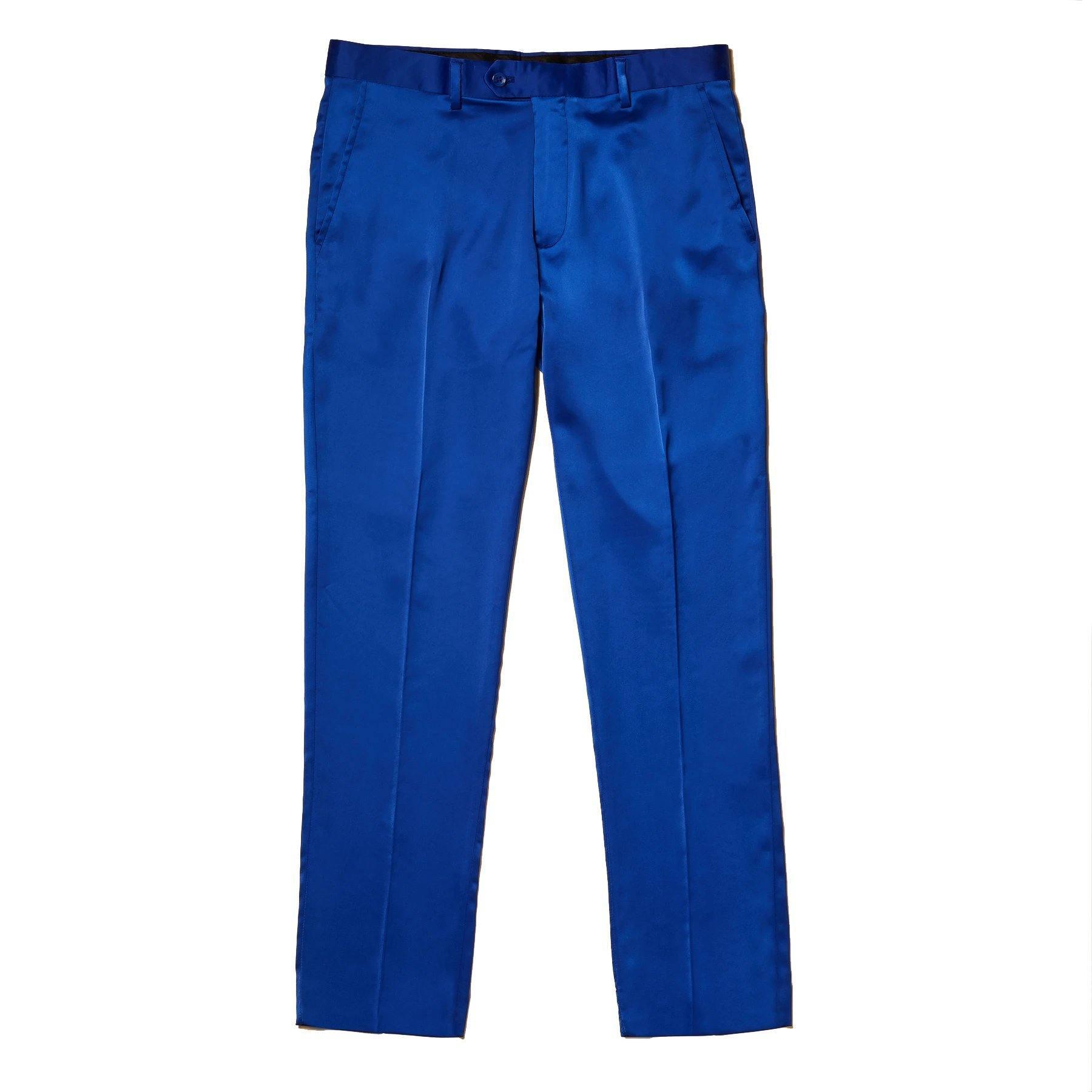 Men's Slim Fit Satin Pants - Upscale Men's Fashion