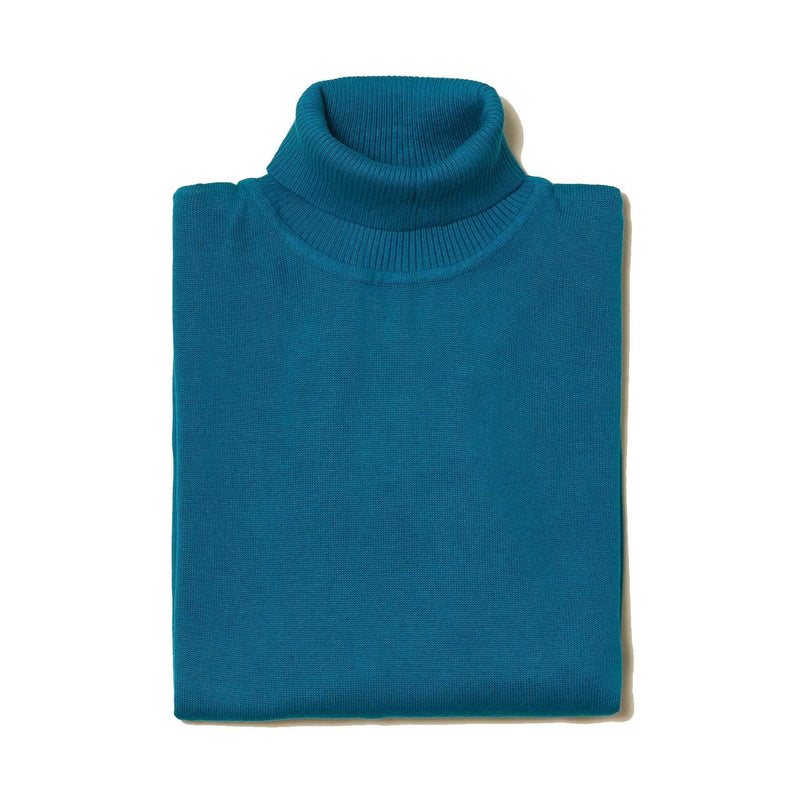 Men's Turtleneck Sweater color Ocean Blue - Upscale Men's Fashion