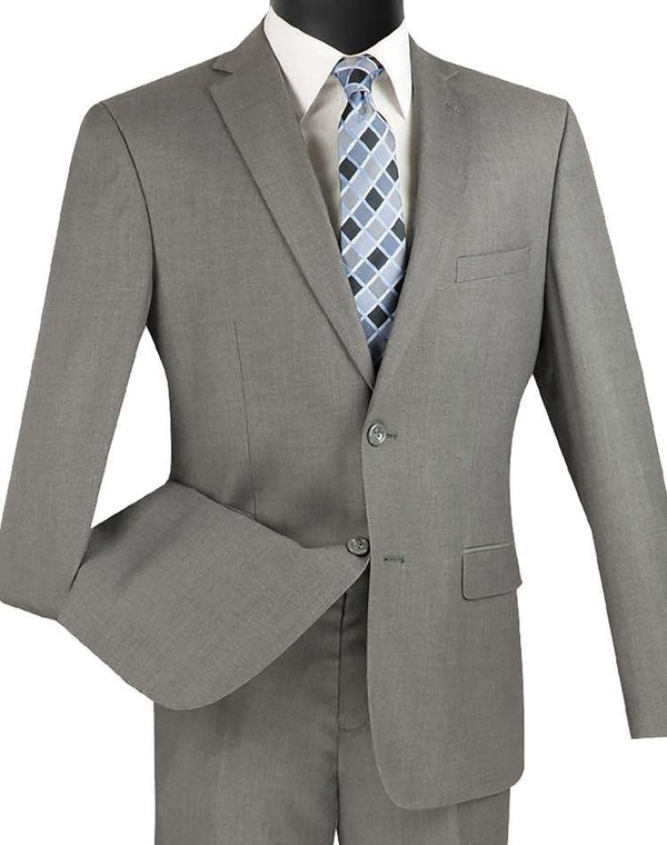 Men's Ultra Slim Fit suit 2 Piece -color Gray - Upscale Men's Fashion