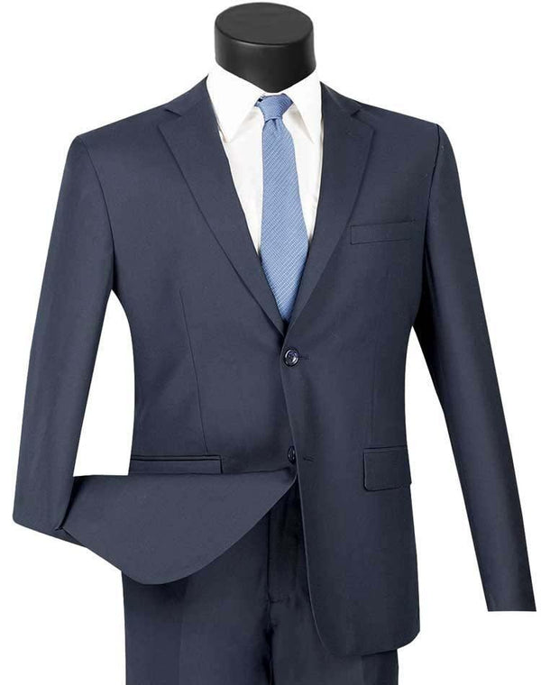 Men's Ultra Slim Fit suit 2 Piece-color Navy - Upscale Men's Fashion