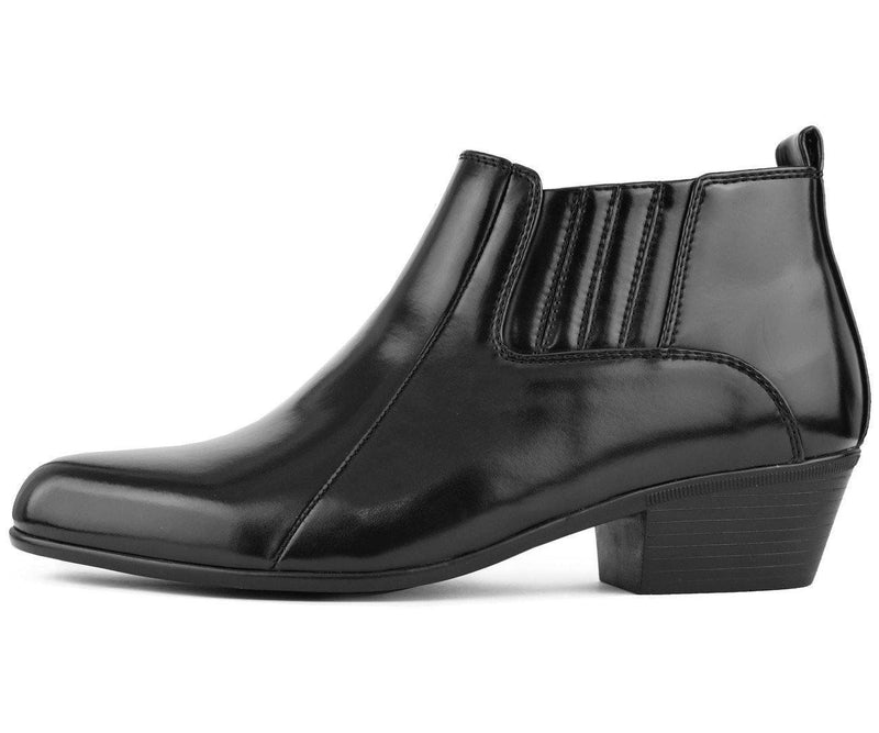 Men's Western Low Cut Dress Boot Color Black - Upscale Men's Fashion