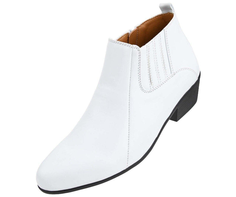 Men's Western Low Cut Dress Boot Color White - Upscale Men's Fashion