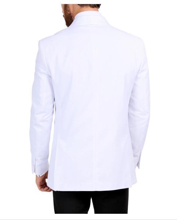 Men's White Slim Fit Shawl Lapel Tuxedo Dinner Jacket - Upscale Men's Fashion