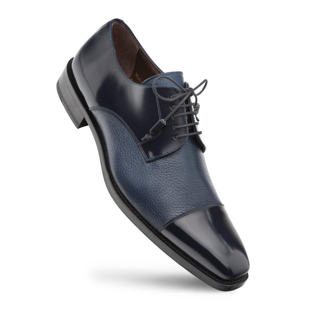 Mezlan Soka Blue Cap Toe Shoes - Upscale Men's Fashion