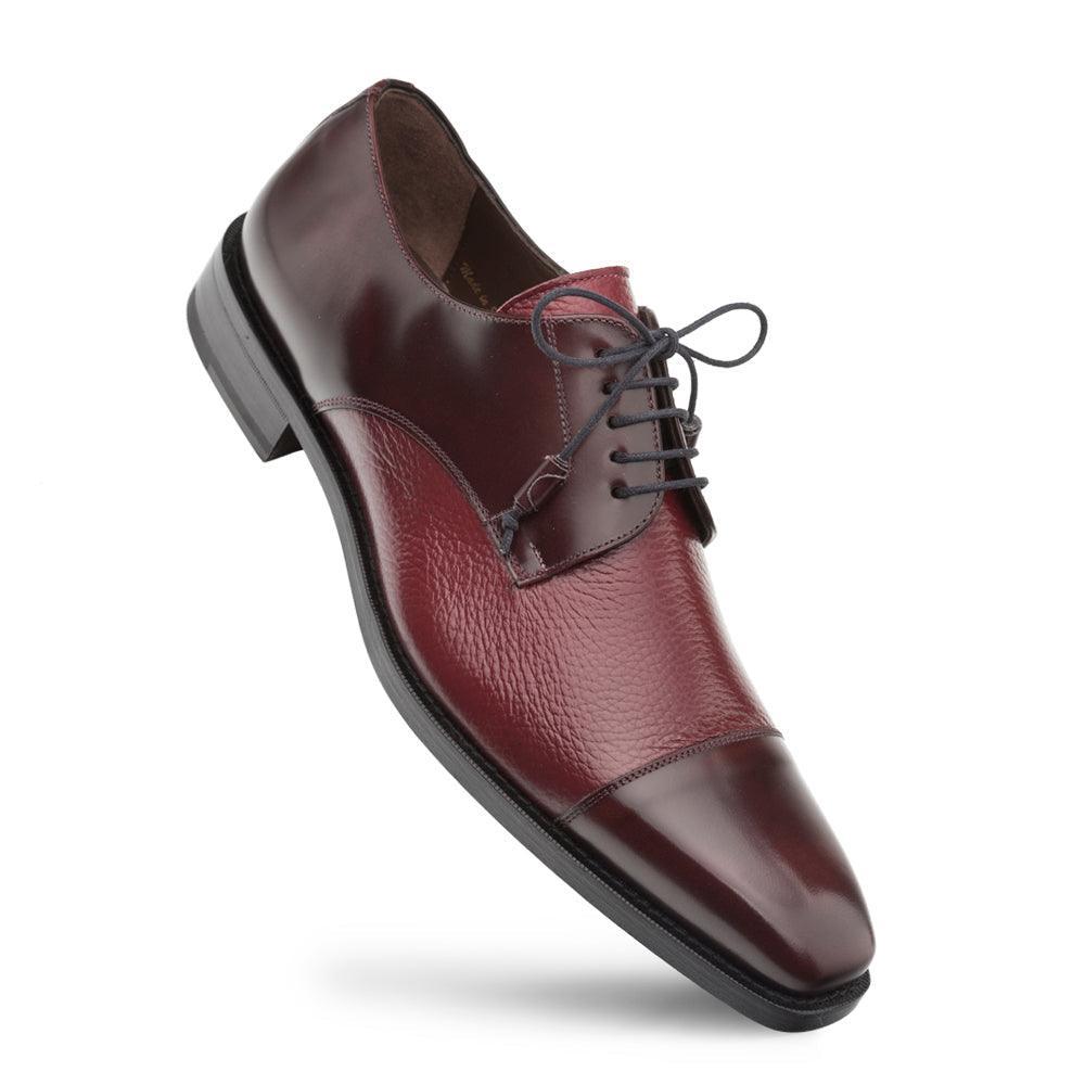 Mezlan Soka Burgundy Cap Toe Shoes - Upscale Men's Fashion