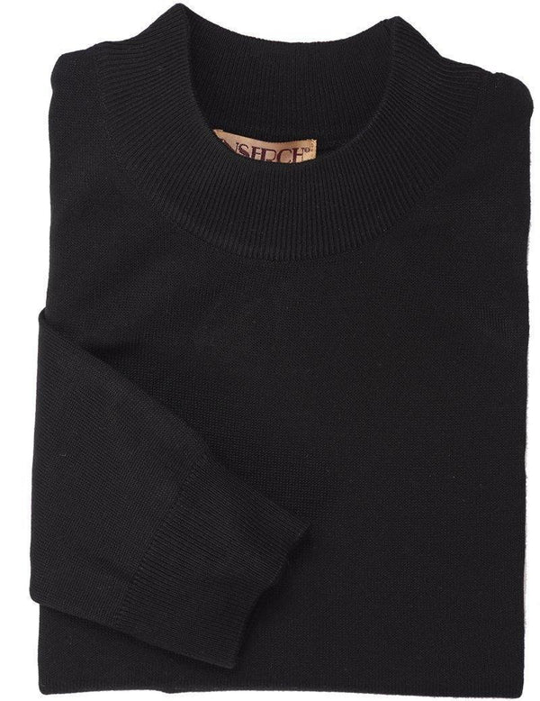 Mock Neck Sweater Color Black - Upscale Men's Fashion