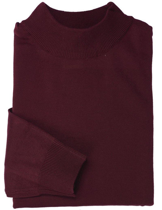 Mock Neck Sweater Color Burgundy - Upscale Men's Fashion