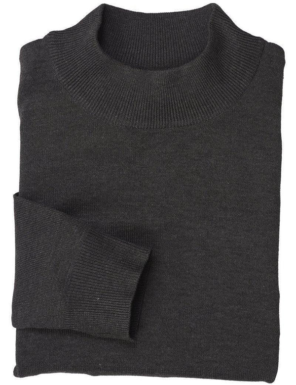 Mock Neck Sweater Color Charcoal - Upscale Men's Fashion