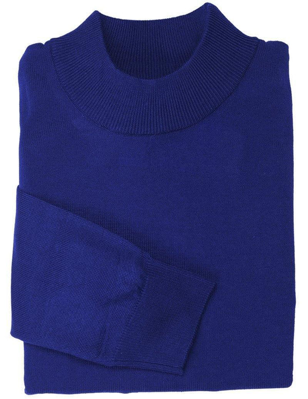 Mock Neck Sweater Color Royal Blue - Upscale Men's Fashion