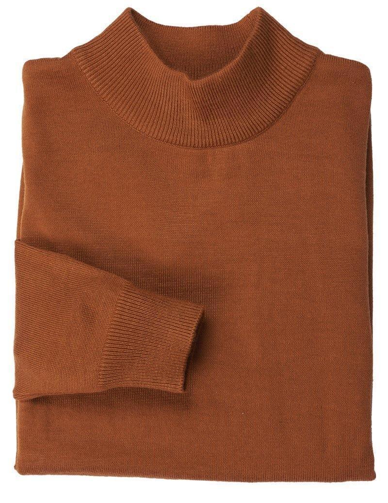 Mock Neck Sweater Color Rust - Upscale Men's Fashion