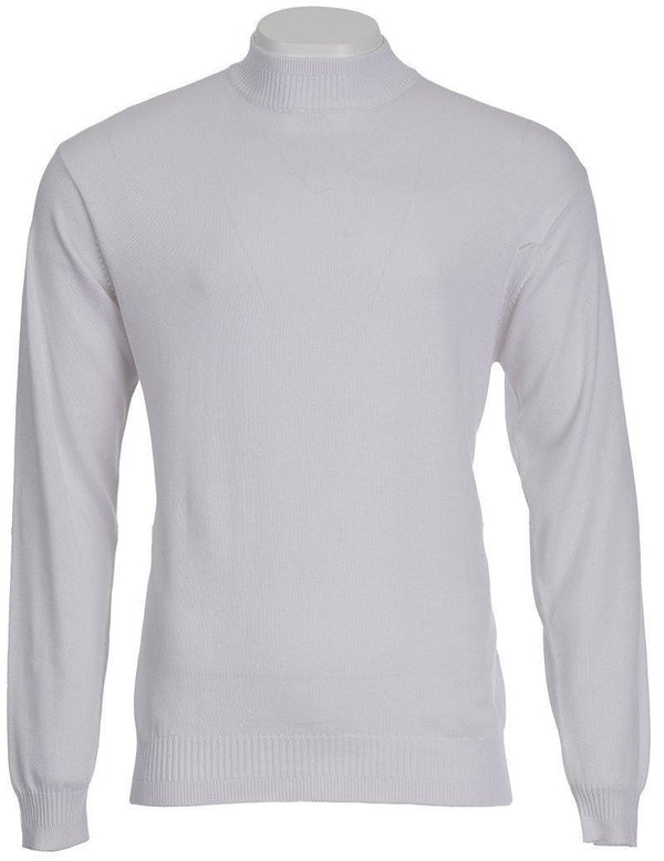 Mock Neck Sweater Color White - Upscale Men's Fashion