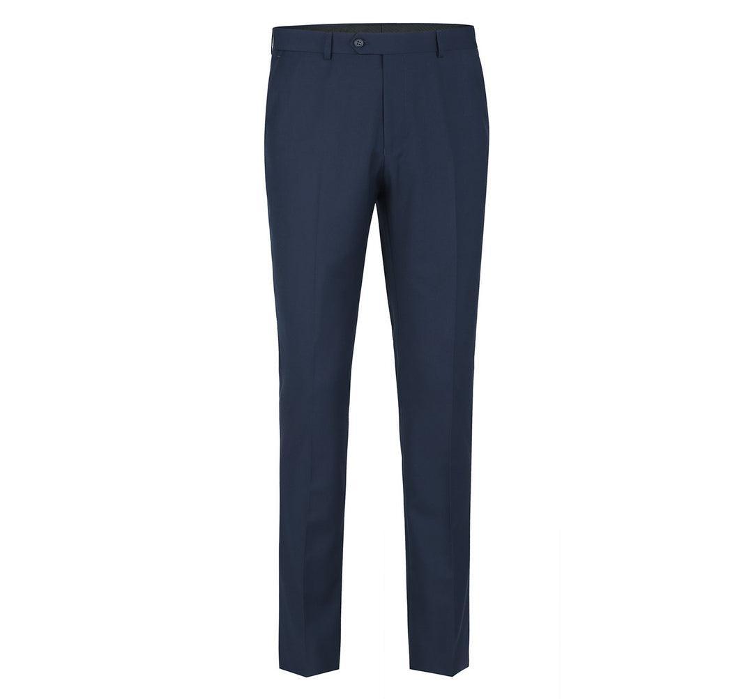 Navy Flat Front Pants - Upscale Men's Fashion