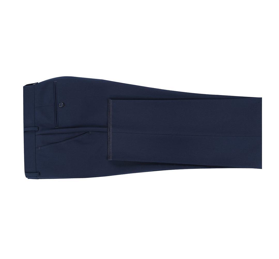 Navy Flat Front Pants - Upscale Men's Fashion