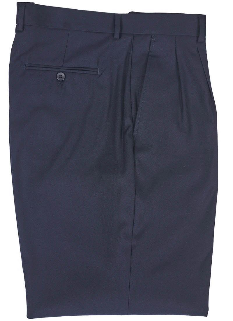 Navy Peated Wide Fit Pants - Upscale Men's Fashion