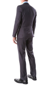 Oslo Collection - Slim Fit 2 Piece Suit Color Charcoal - Upscale Men's Fashion