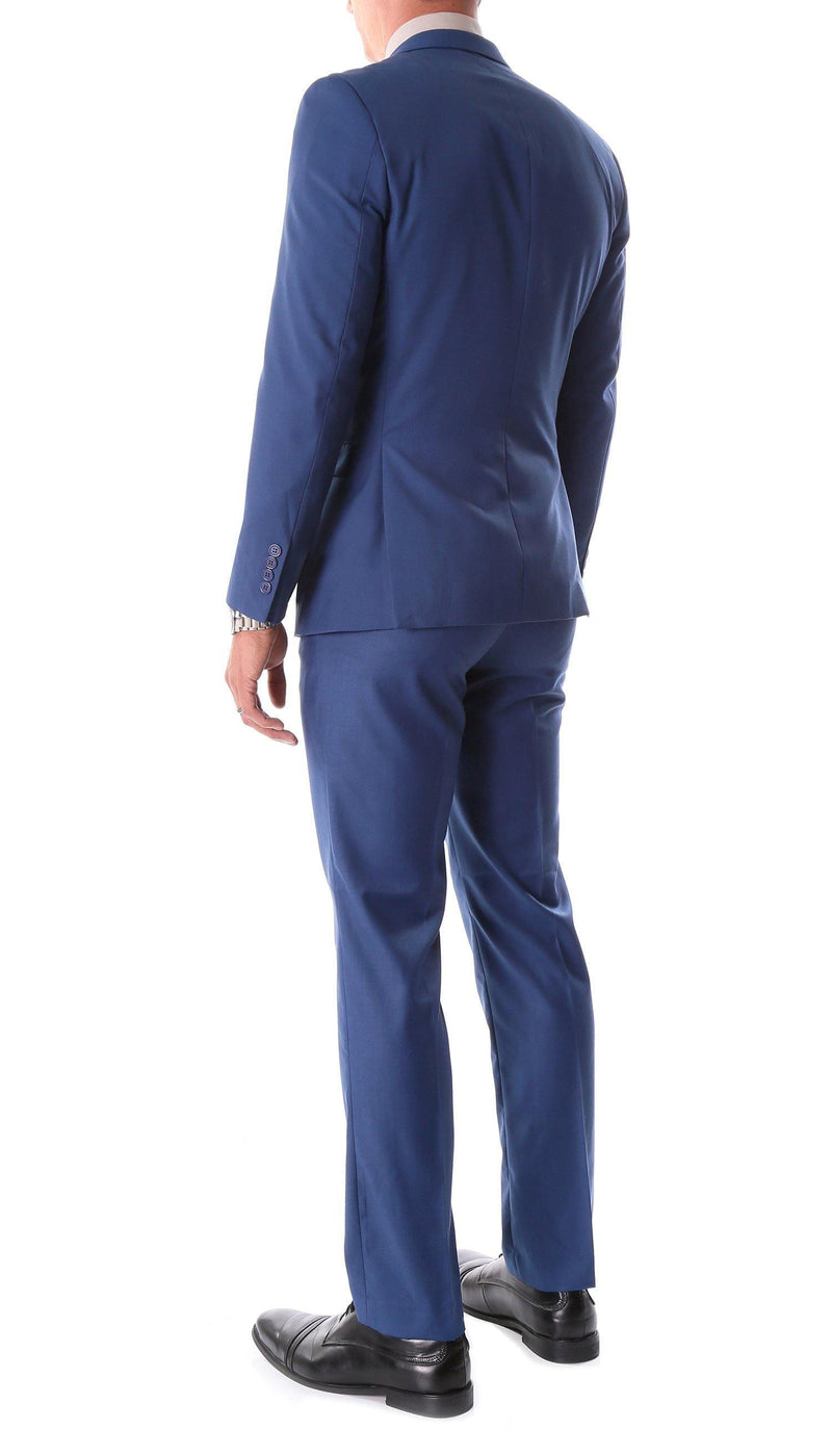Oslo Collection - Slim Fit 2 Piece Suit Color Indigo Blue - Upscale Men's Fashion