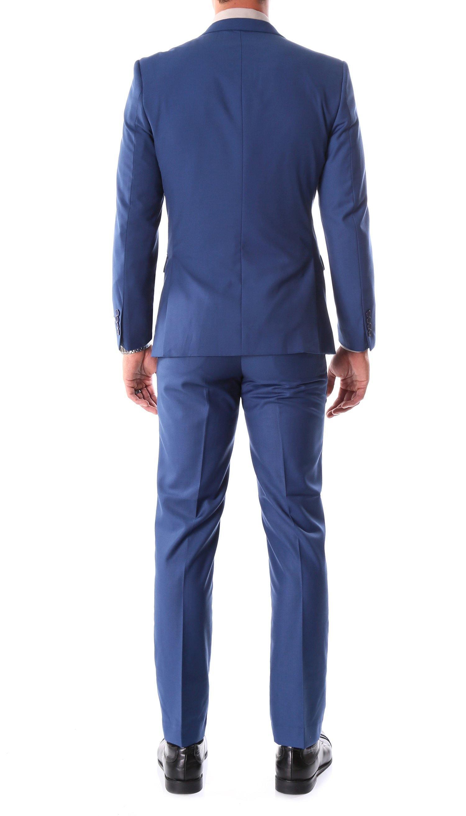 Oslo Collection - Slim Fit 2 Piece Suit Color Indigo Blue - Upscale Men's Fashion
