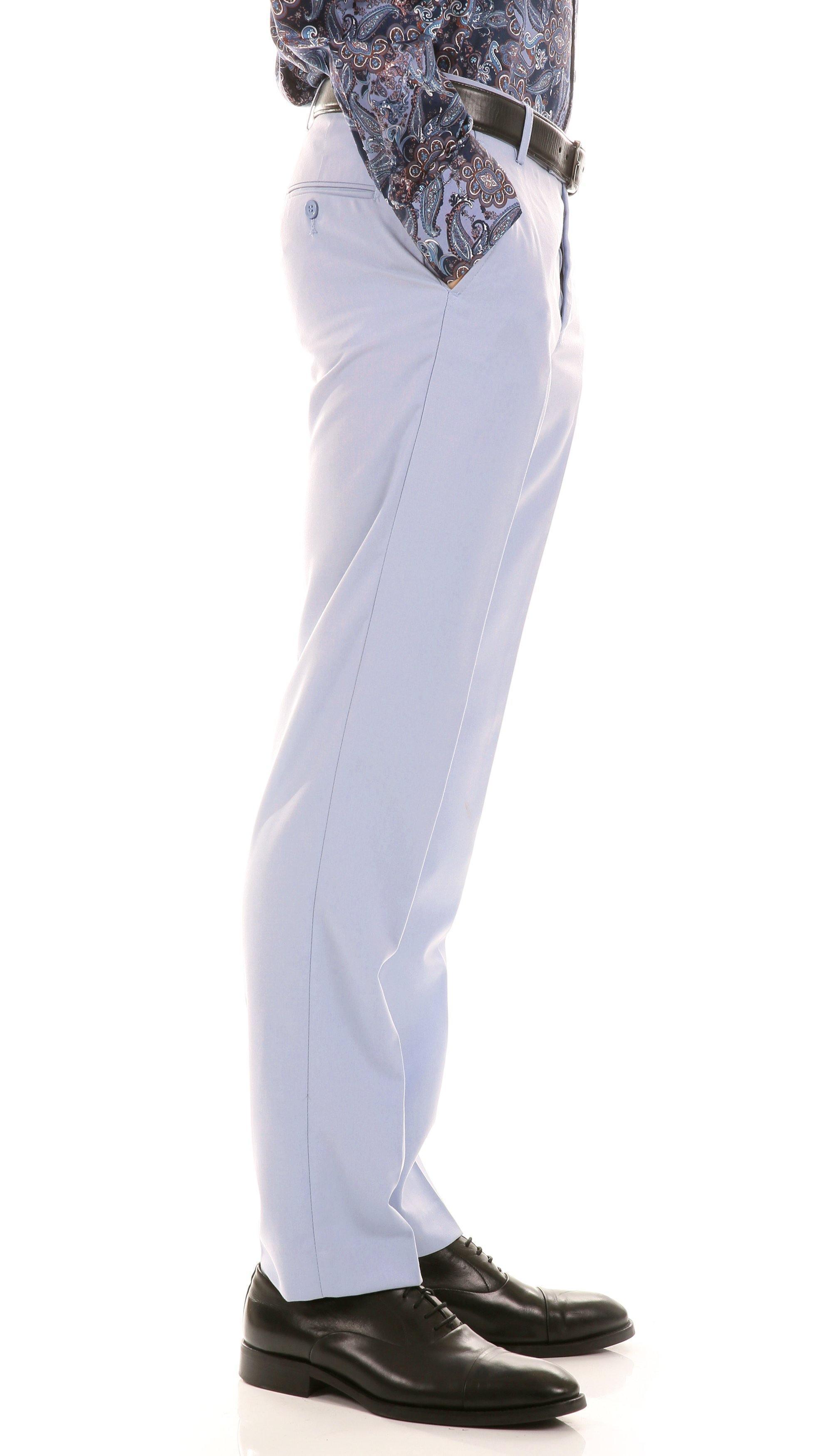 Oslo Collection - Slim Fit 2 Piece Suit Color Sky Blue - Upscale Men's Fashion