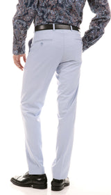 Oslo Collection - Slim Fit 2 Piece Suit Color Sky Blue - Upscale Men's Fashion