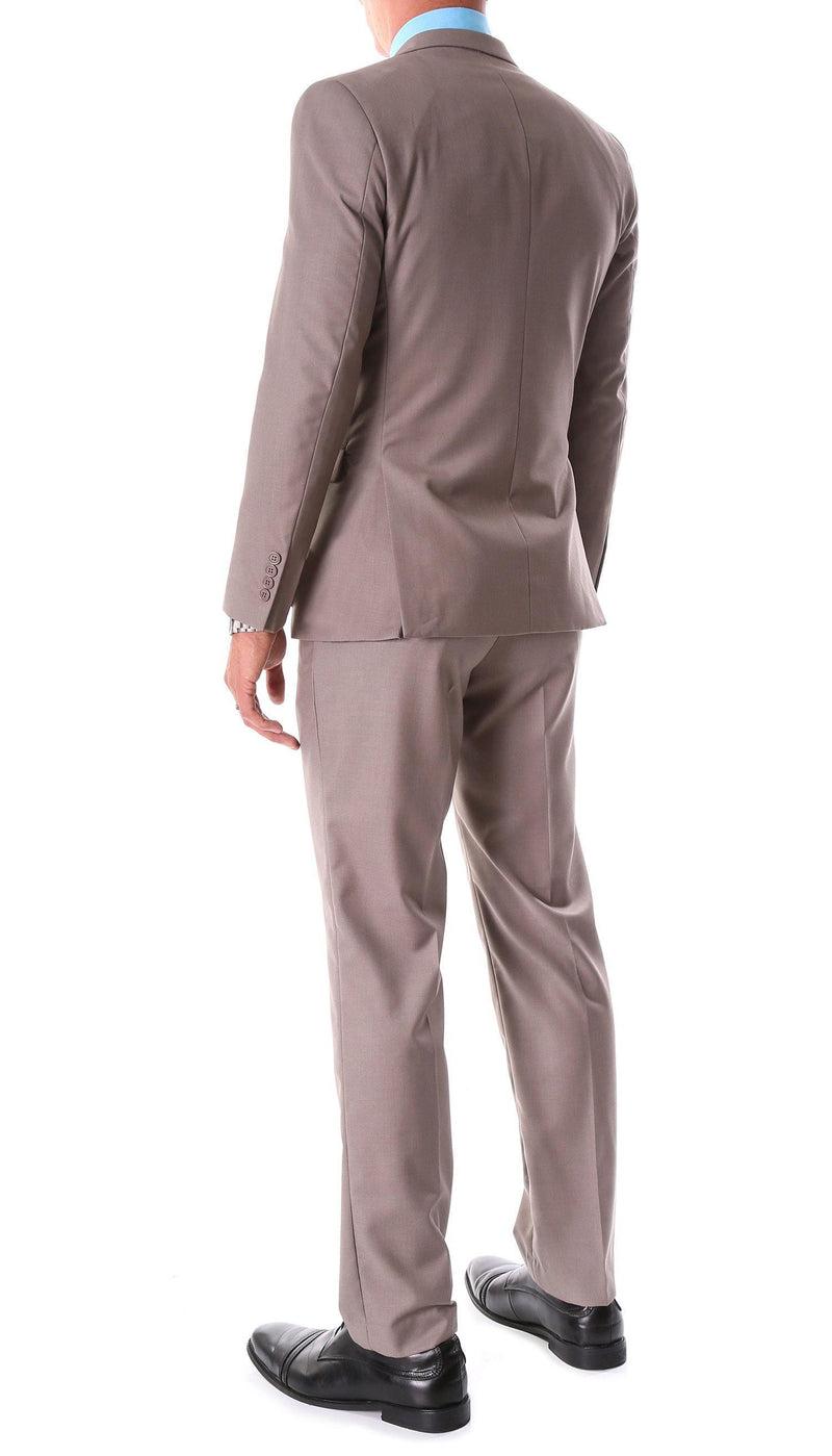 Oslo Collection - Slim Fit 2 Piece Suit Color Taupe - Upscale Men's Fashion