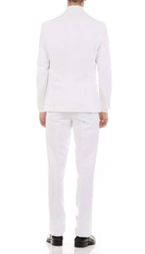 Oslo Collection - Slim Fit 2 Piece Suit Color White - Upscale Men's Fashion