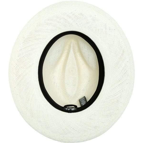 PANAMA STRAW HAT BY Bailey of Hollywood Color White with Black Band - Upscale Men's Fashion