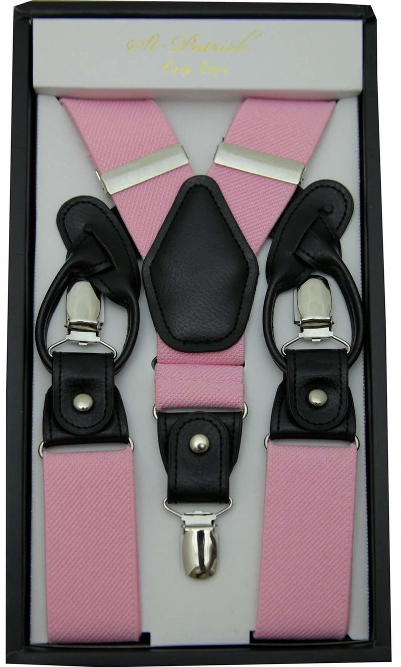 Pink Convertible Suspender Clip & Button - Upscale Men's Fashion