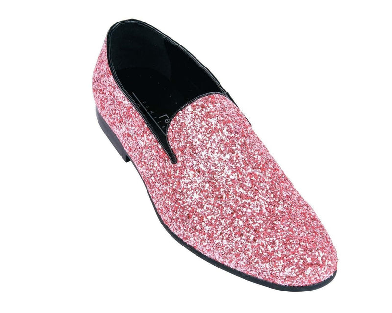 Pink Sparkle Slip On Men's Shoes - Upscale Men's Fashion