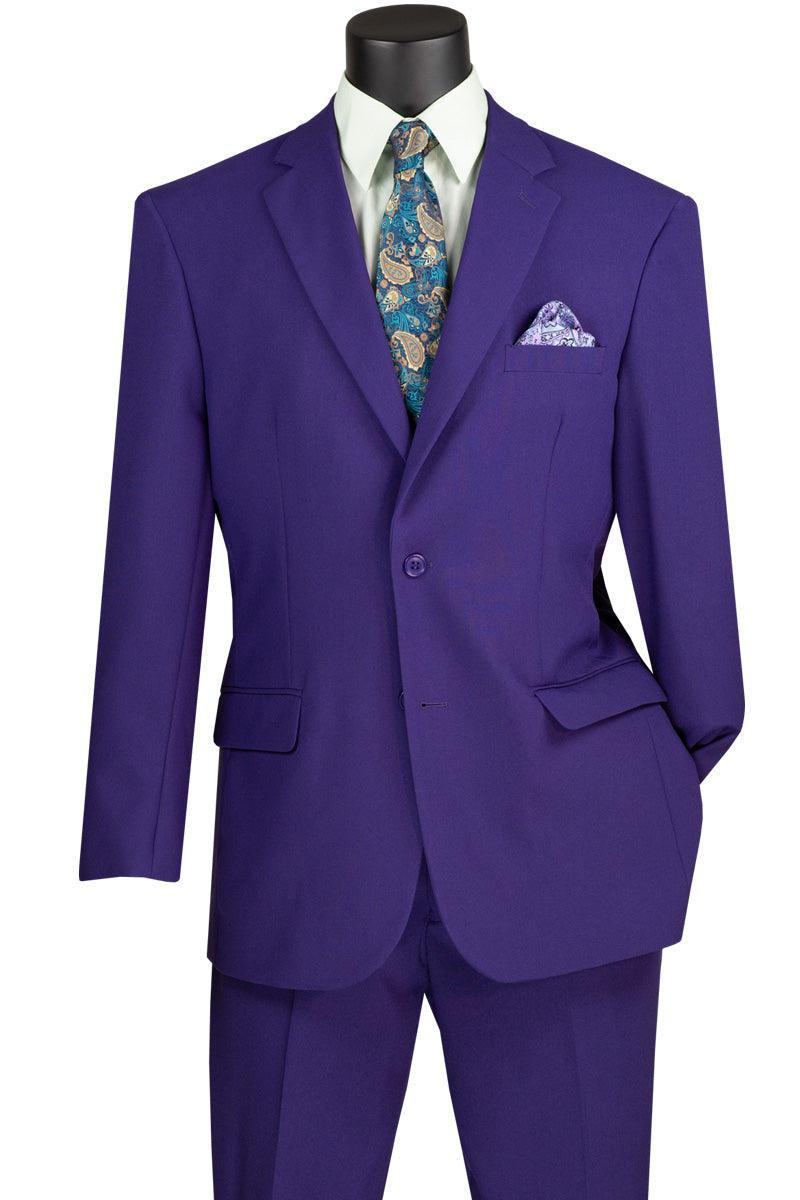 Purple Regular Fit 2 Piece Suit - Upscale Men's Fashion