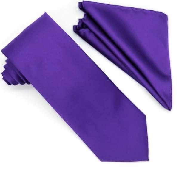 Purple Tie and Hanky Set - Upscale Men's Fashion