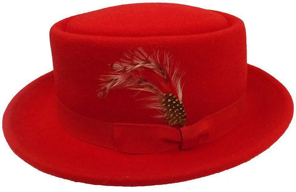 Red Pork Pie Hat - Upscale Men's Fashion