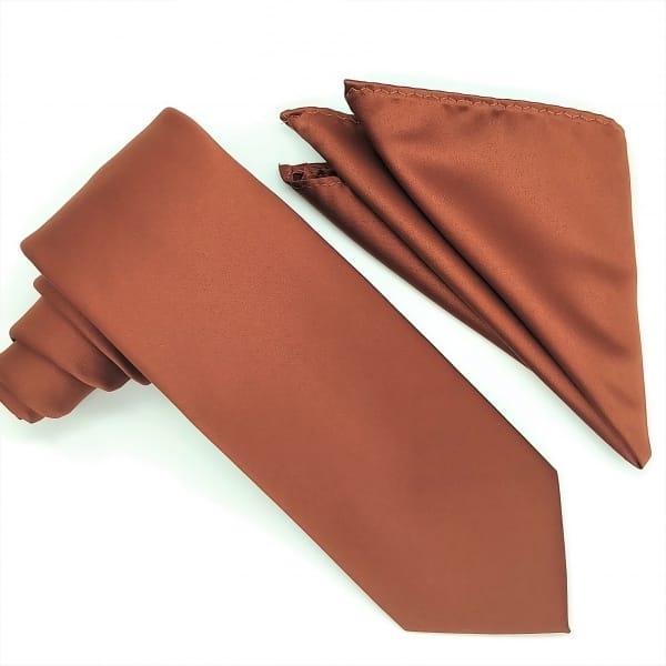 Rust Tie and Hanky Set - Upscale Men's Fashion