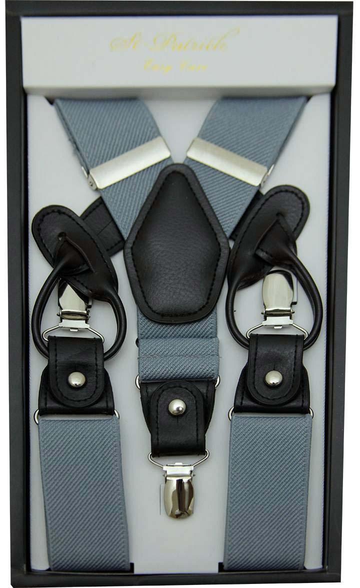 Silver Convertible Suspender Clip & Button - Upscale Men's Fashion