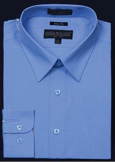 Slim Fit Dress Shirt, Light Blue - Upscale Men's Fashion