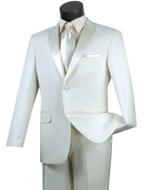 Slim Fit Ivory 2 Piece Tuxedo - Upscale Men's Fashion