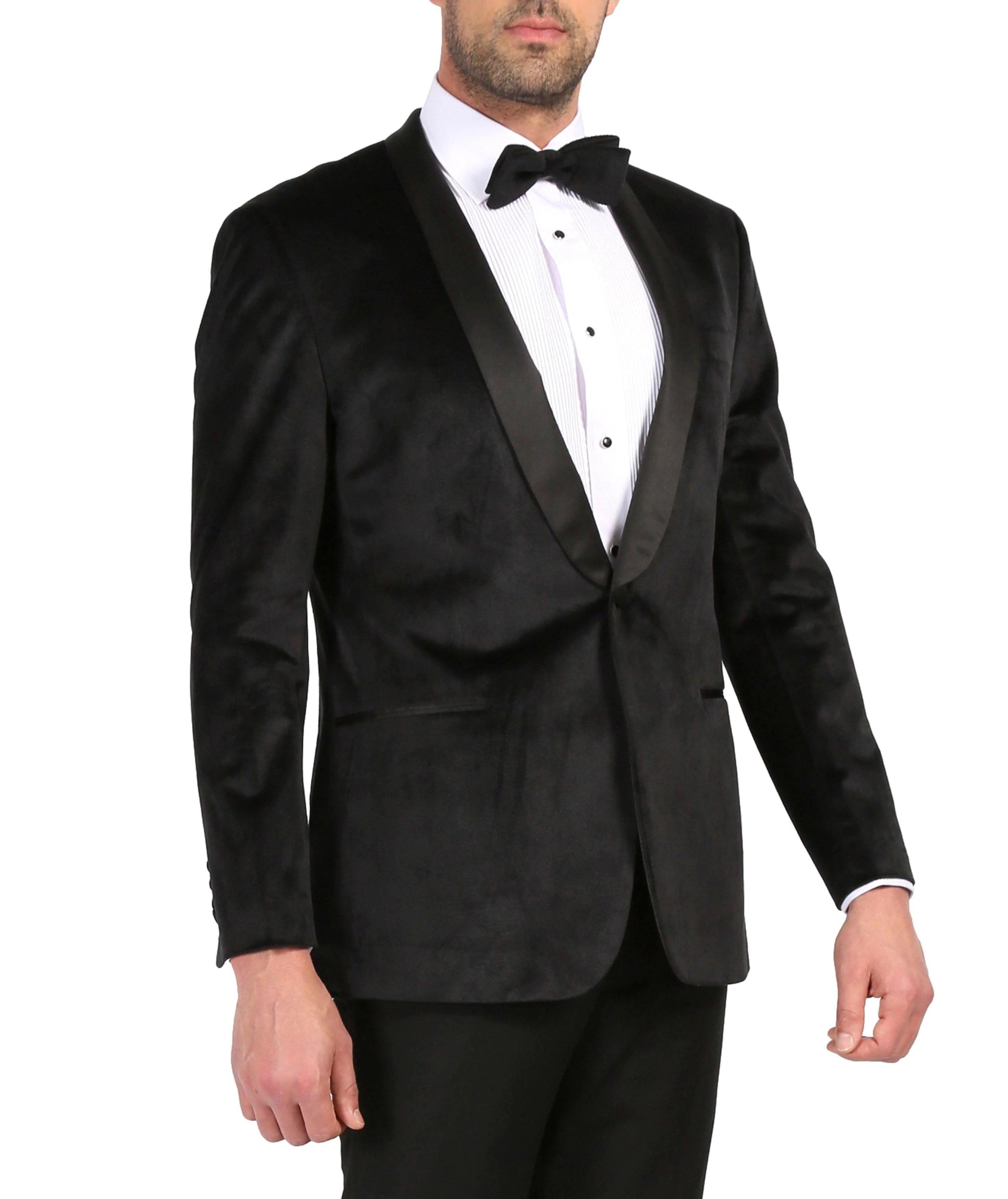 Slim Fit Shawl Lapel Dinner Jacket, Black - Upscale Men's Fashion