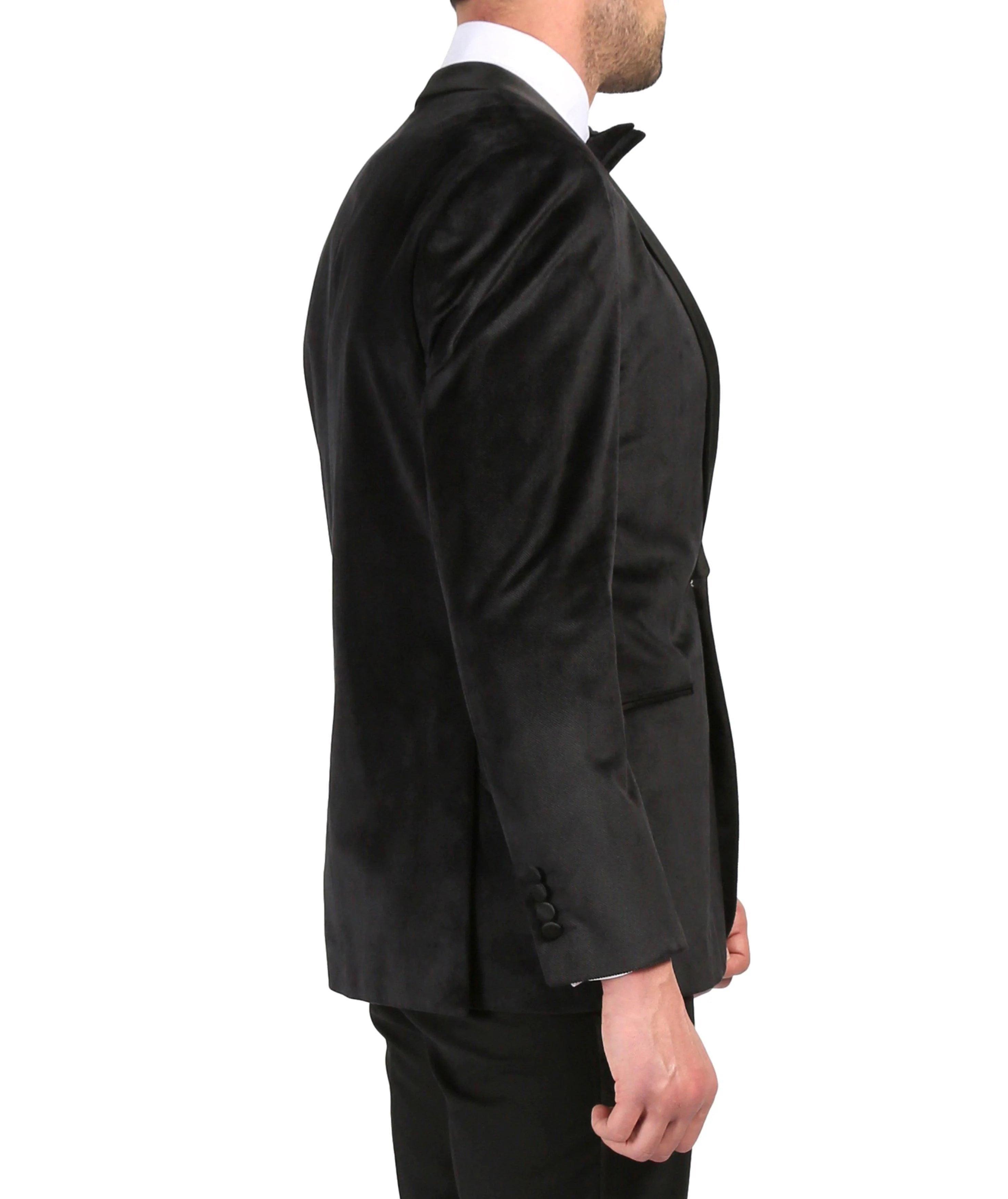 Slim Fit Shawl Lapel Dinner Jacket, Black - Upscale Men's Fashion