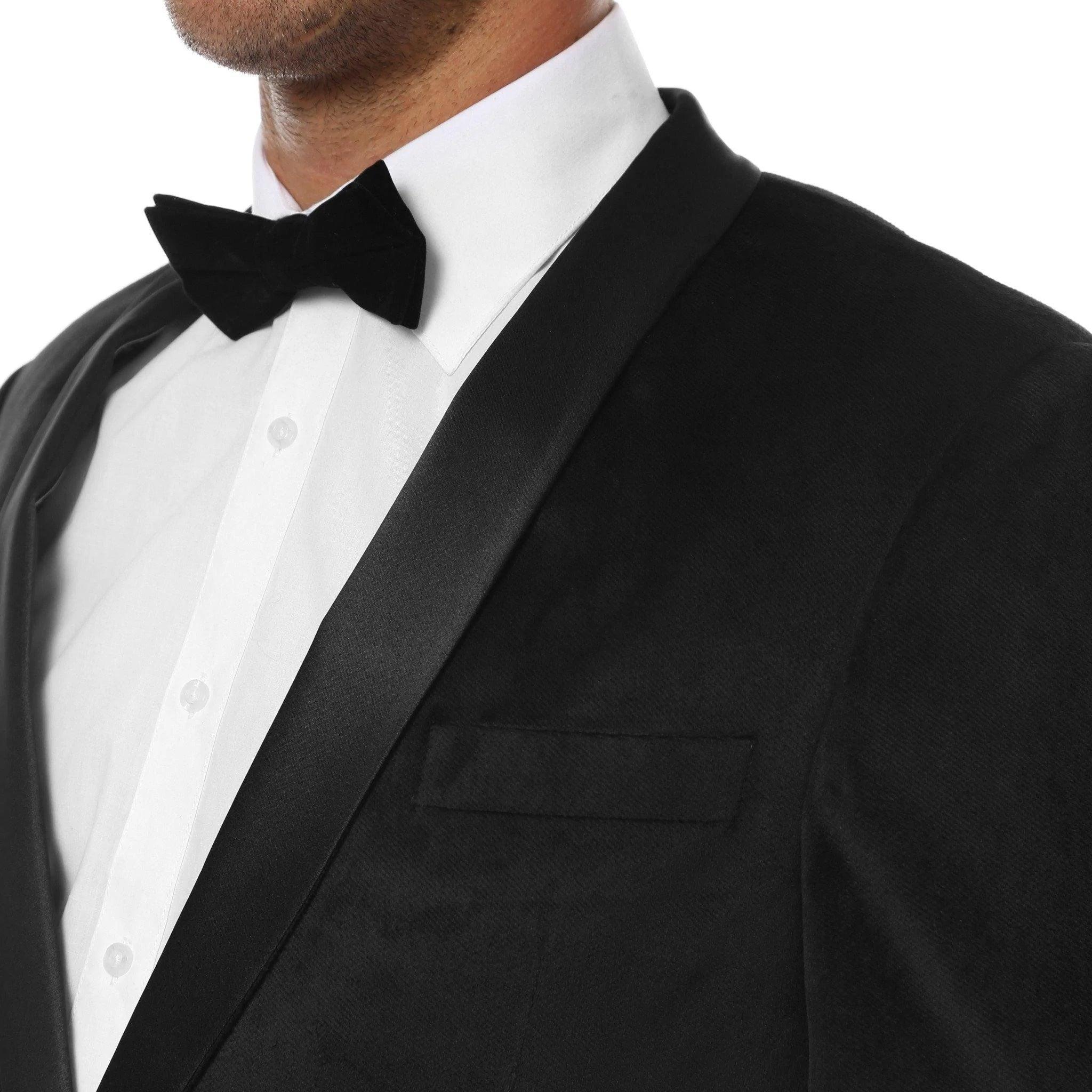 Slim Fit Shawl Lapel Dinner Jacket, Black - Upscale Men's Fashion