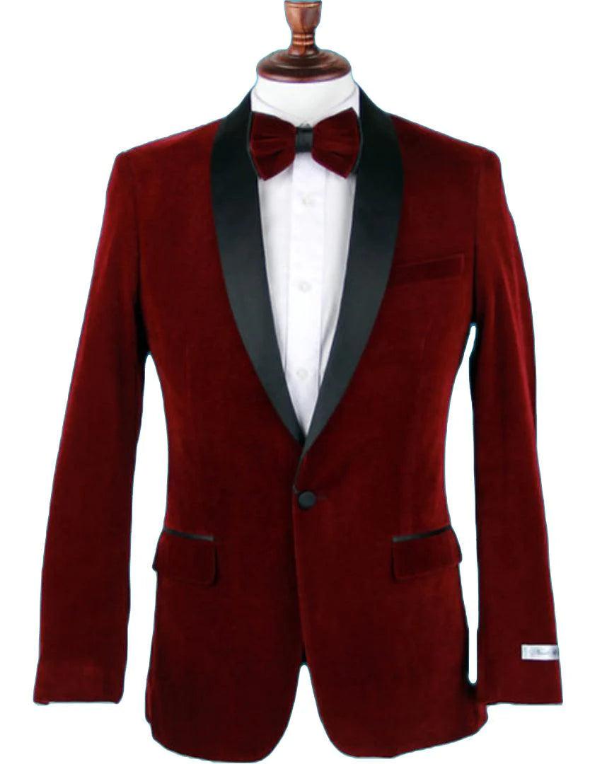 Slim Fit Shawl Lapel Dinner Jacket, Wine - Upscale Men's Fashion